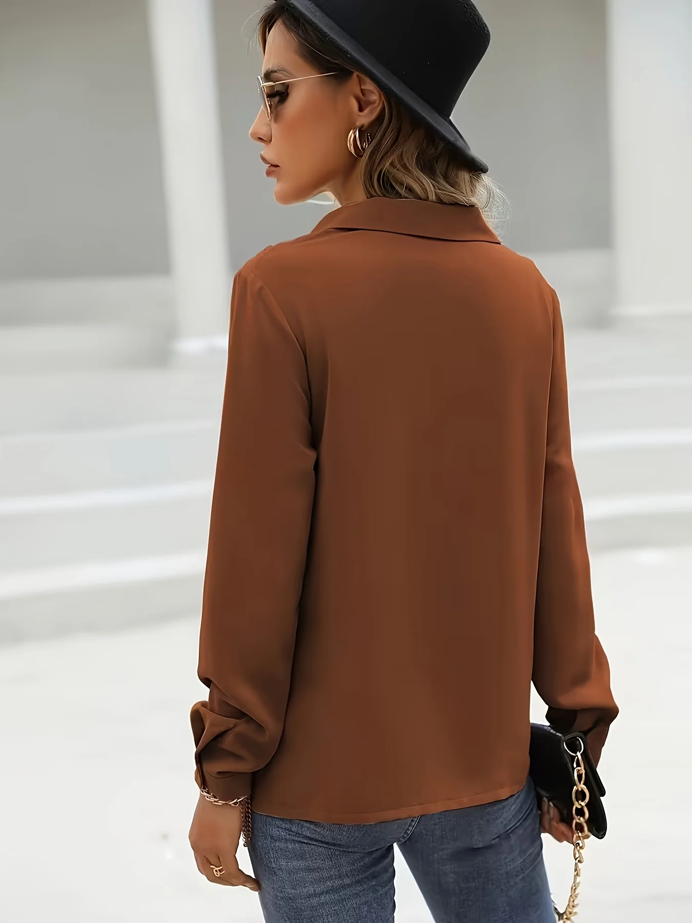 Temperament Loose Woman Shirt Fashion Casual Blouse Elegant Long Sleeve Woman Shirt Holiday Weekend Top 3