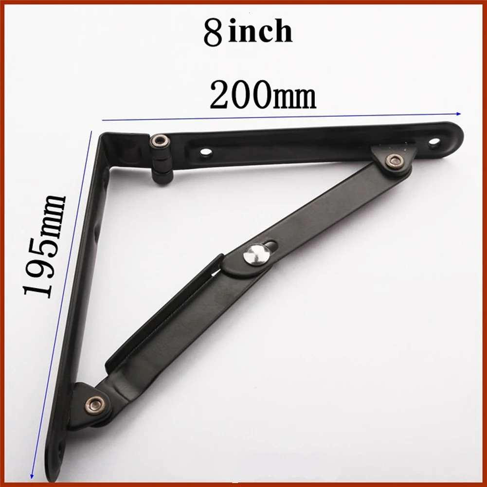 2pcs Space Saving Support Home Kitchen Folding Shelf Bracket DIY Wall Mounted Bench Table Triangular Iron Bearing Storage |