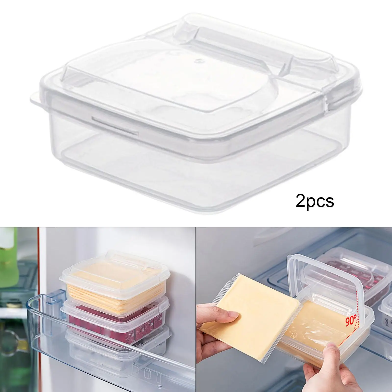 2 Pieces Portable Refrigerator Container Cheese Keeper Freezer Drawers Bins Container Leftover Food Containers Food 