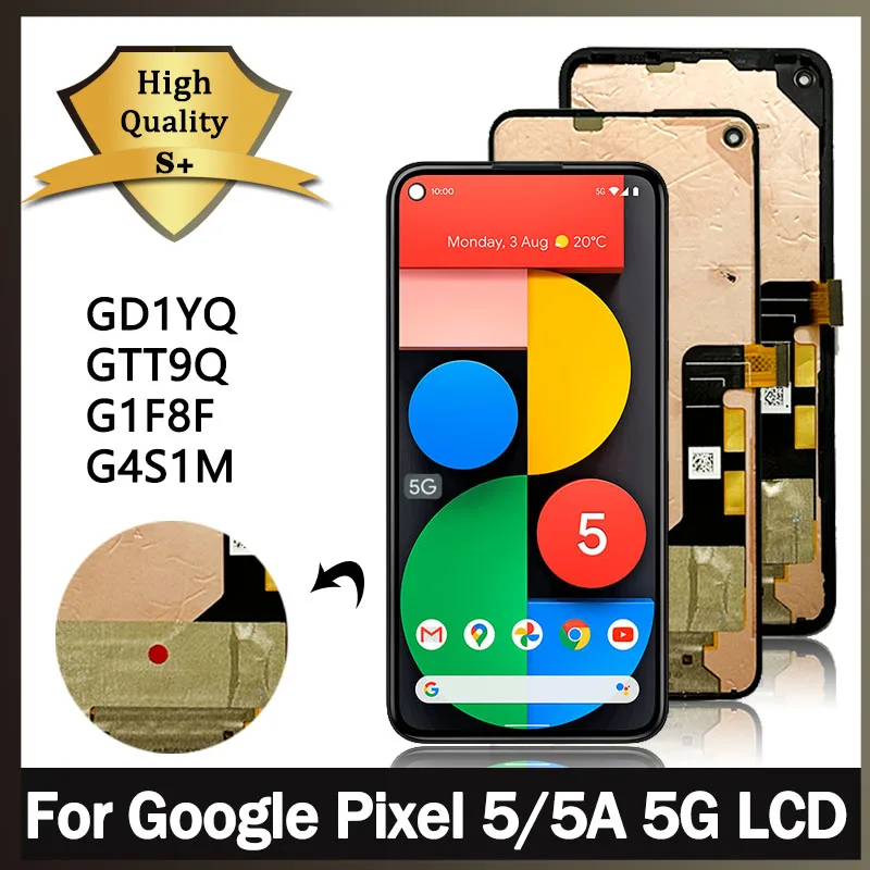 Schermo LCD TFT Originale Per Google Pixel 5a 5G Modelli G1F8F G4S1M Nero