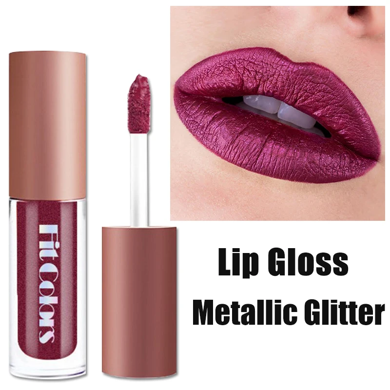 

Алмазный металлический блеск для губ, набор, водостойкий мерцающий металлический атласный сексуальный тинт для губ, стойкая увлажняющая не липкая помада