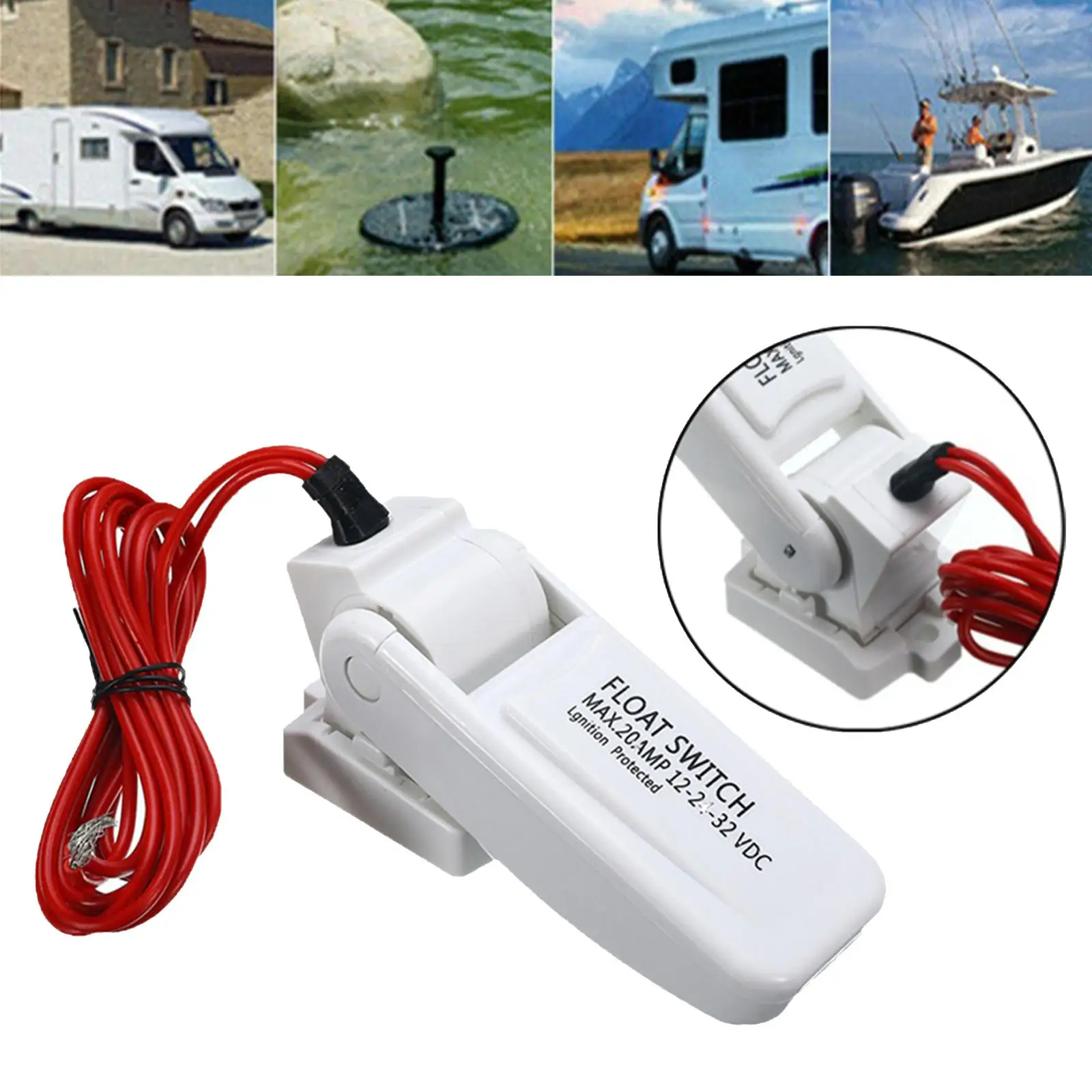 20 AMP Automatic Electric Boat Bilge Pump Float Switch DC Water Level Controller Flow Sensor Switch bilge pump marine water pump