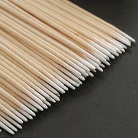 100/200pcs Disposable Sticks With Cotton On The Tip Pointed Wooden Cotton Buds Thin Head Cotton Swabs Makeup Tool Accessories 1
