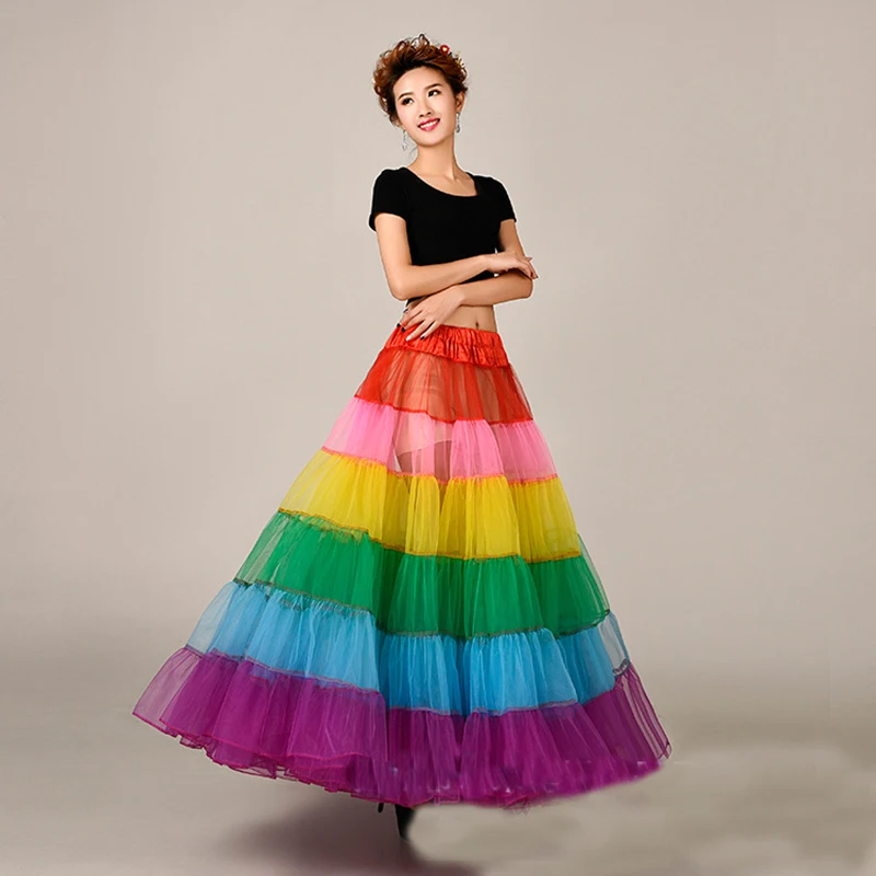 Women's 50s Vintage Petticoats Crinoline Tutu Underskirts Ankle Length 1 Meter 39 inch Long Wedding Slips for Prom Wedding Dress