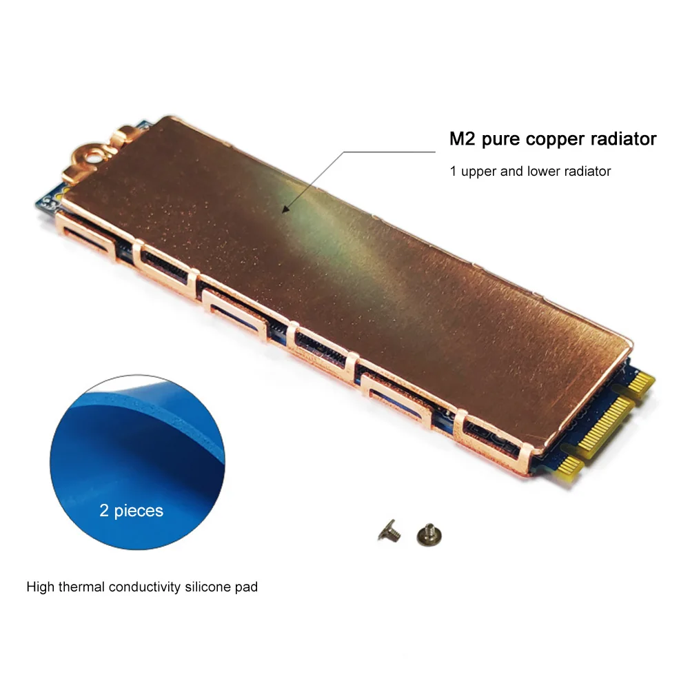 Copper SSD Radiator Heat Sink with Thermal Silicone Pad M.2 SSD Cooler Radiator  Replacement Parts Single/Double Sided for Laptop - AliExpress