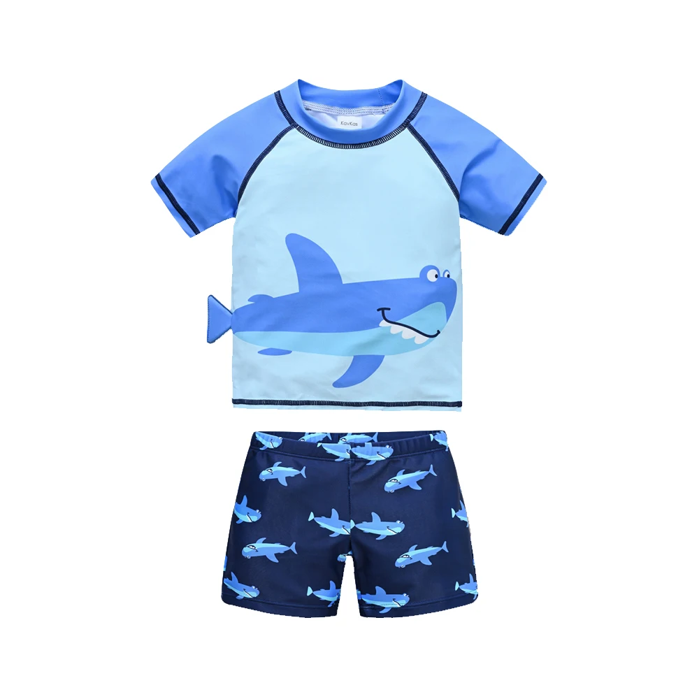 

Honeyzone Kids Boy Clothes Board Shorts Short Sleeve Summer Boys Swimwear 1-8 Year Cool Animal Print Beach Swimming