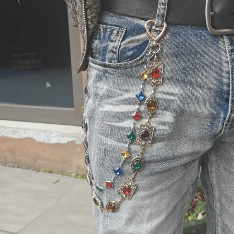 Retro-Hosekette in Achatfarben, neue Modelle für Damen und Herren, luxuriöse Accessoires, Hüftschmuck im Hip-Hop-Stil.