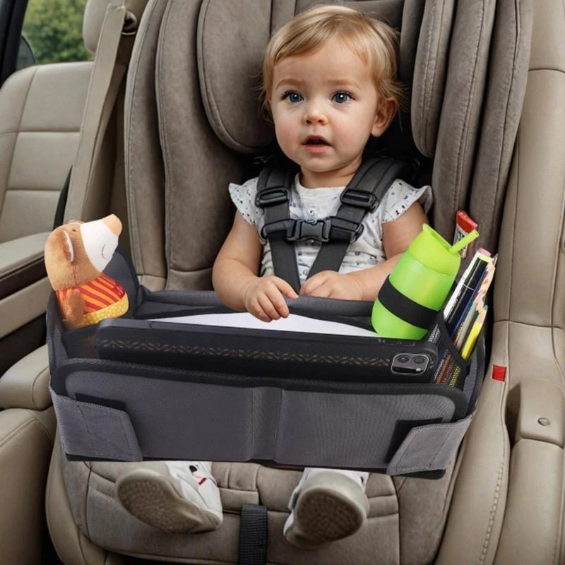 Travel Desk Essential Carseat Table Tray for Kids Water Proofing Feature and Lightweight Design for Easy Portability A2UB