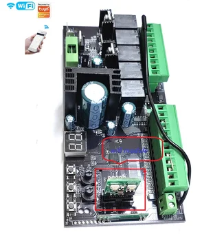 Tuya wifi 12VDC 24VDC!!!automatic swing gate opener motor operator circuit board electronic card controller for gate opener dual 1