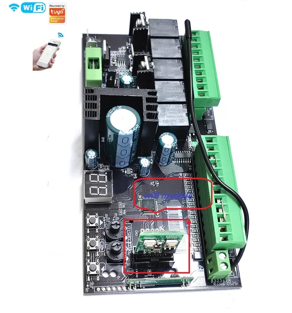 Tuya wifi 12VDC 24VDC!!!automatic swing gate opener motor operator circuit board electronic card controller for gate opener dual 1