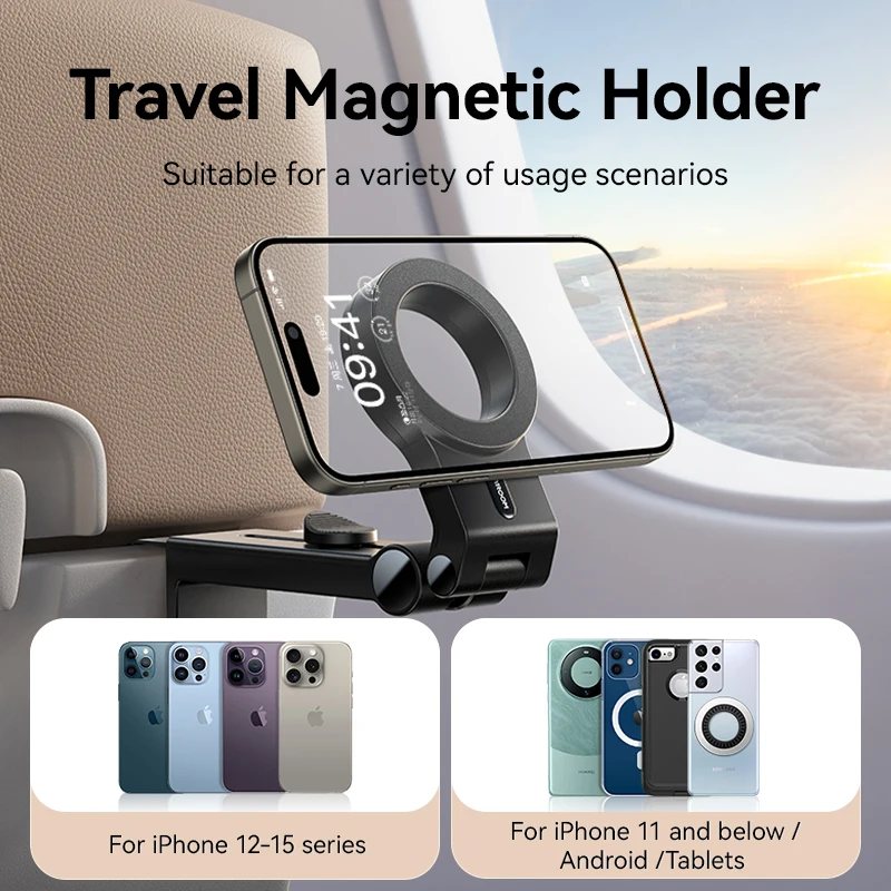 Joyroom Magnetic Airplane Phone Holder Travel Essentials Flexible Rotation Hands-Free Airplane Phone Mount for iPhone 15 - Image 2