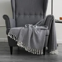 Cotton Blanket Cotton Herringbone Hitching Towel Scandinavian Blanket Sofa Decorative Blanket 2