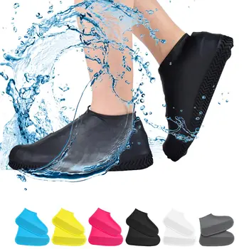 Waterproof Non-slip Silicone Shoe High Elastic Wear-resistant Unisex Rain Boots for Outdoor Rainy Day Reusable Shoe Cover