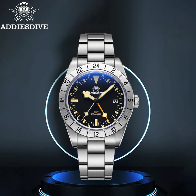 新品/SWISS MOV'T ADDIESDIVE AD2036 GMTクォーツ Amazon.com: ADDIESDIVE Men's Watches GMT Watch Quartz, Dual