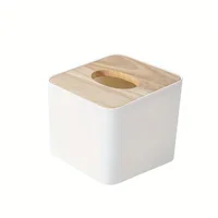 Square covered European style thick tissue box for home living room creative napkins, with lid and drawer box, wooden storage bo 1