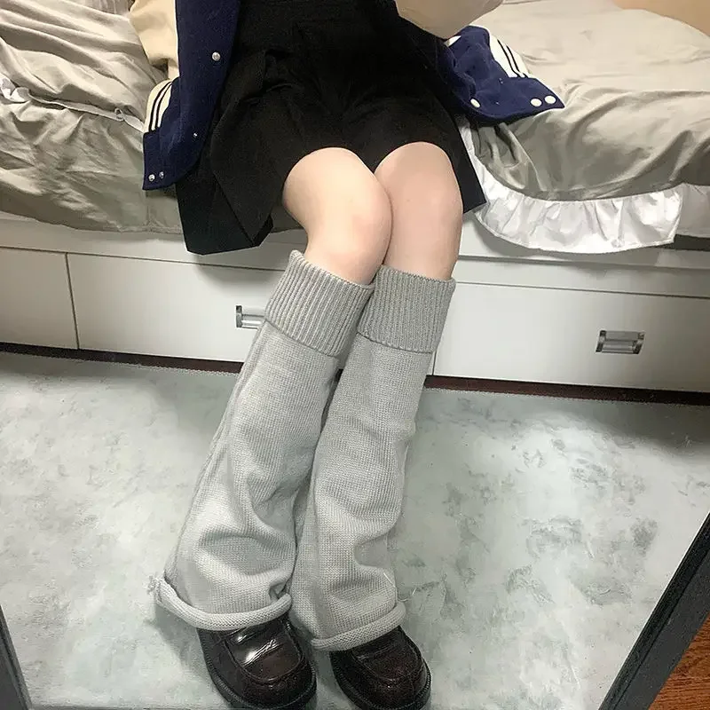 Neue Herbst und Winter Lolita breite Beinwärmer Gothic JK süße gestrickte Leggings Arm Knöchelwärmer ausgestellte lange Wärmer Fußabdeckung – Detail 3