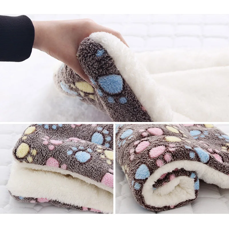 Pet Bed Mat Flannel Thickened Dog Bed for Small Medium Large Dogs Cats Winter Warm Blanket