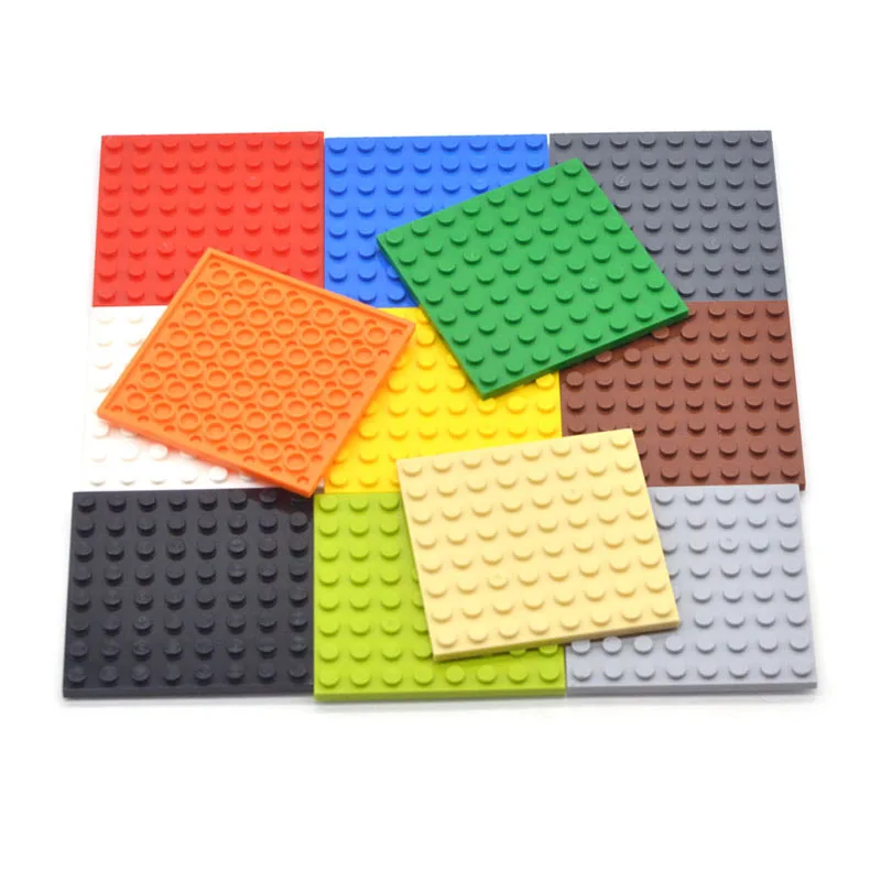 10pcs DIY 빌딩 블록 얇은 피규어 벽돌 8x8 도트 12 색 교육 크리 에이 티브 크기 어린이를위한 브랜드 장난감과 호환 가능