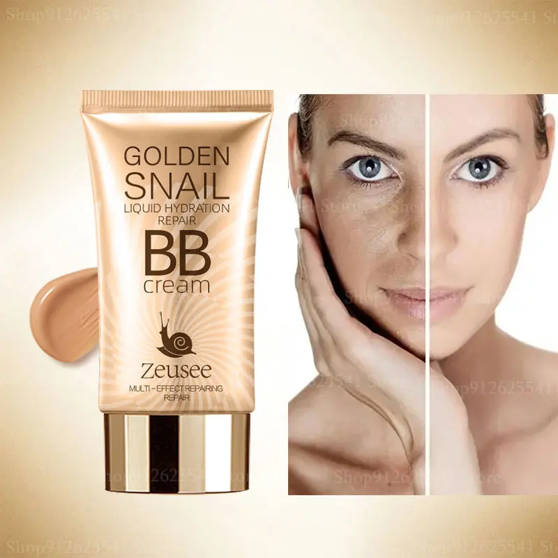 

50ml Long Lasting Snail BB Cream Foundation Moisturizing Not Greasy Whitening Concealer Makeup Primer Isolating Plain Face Cream