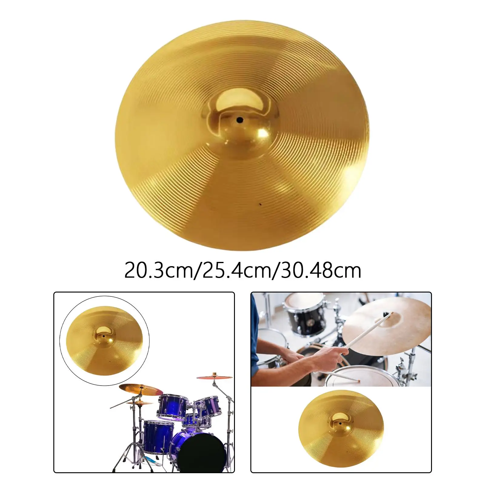 Durable Brass Jazz Drum Crash Cymbals Alloy Crash Cymbal Hi Hat for Drum Players