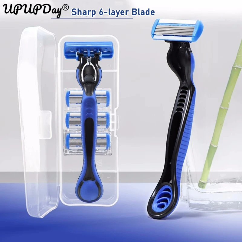 Lame A 6 Strati Rasoio Di Sicurezza Fusion 6 Proglide Rasoio Dritto Per Uomo Rasatura Macchina Manuale Con Lame Rasatura Barba Rasoette