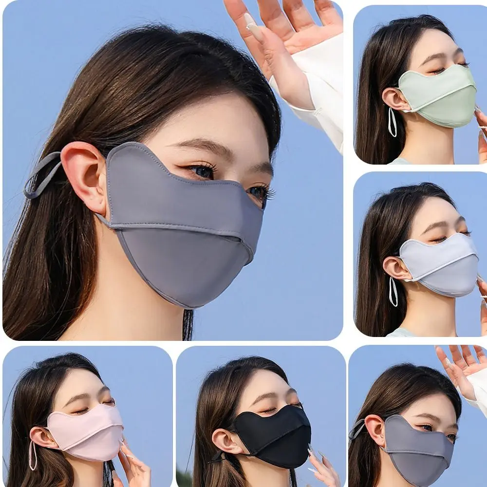 Sunscreen Face Mask Anti-uv Ice Face Veil Summer Outdoor Riding Hiking Mask Breathable Unisex Cover Scarf