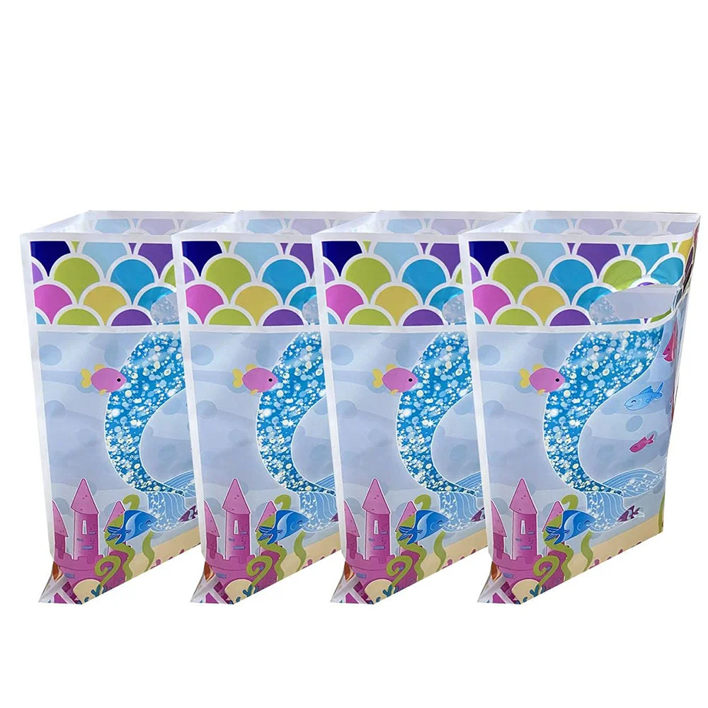 

30pcs Mermaid Gift Bags Treat Candy Bags Sea Theme Birthday Kids Party Favors Disposable Candy Gift Bag