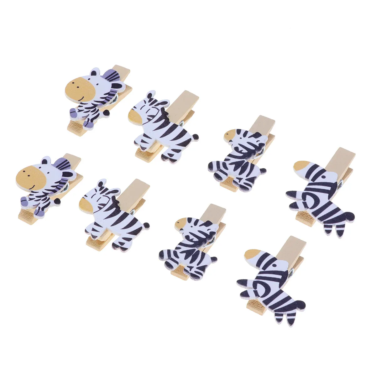 8Pcs 나무 사진 클립 공예 프로젝트를위한 다기능 사진 홀더 학교 장식 생일 선물 사진