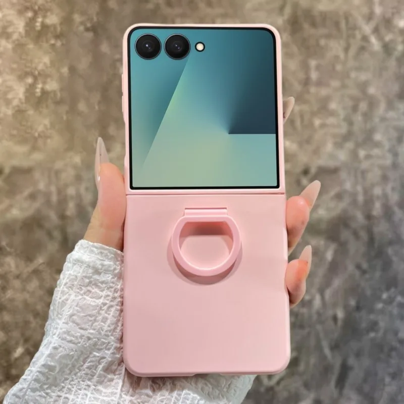 Matte Color Finger Ring Holder Protective Case - Durable PC Hard Shell Back Cover