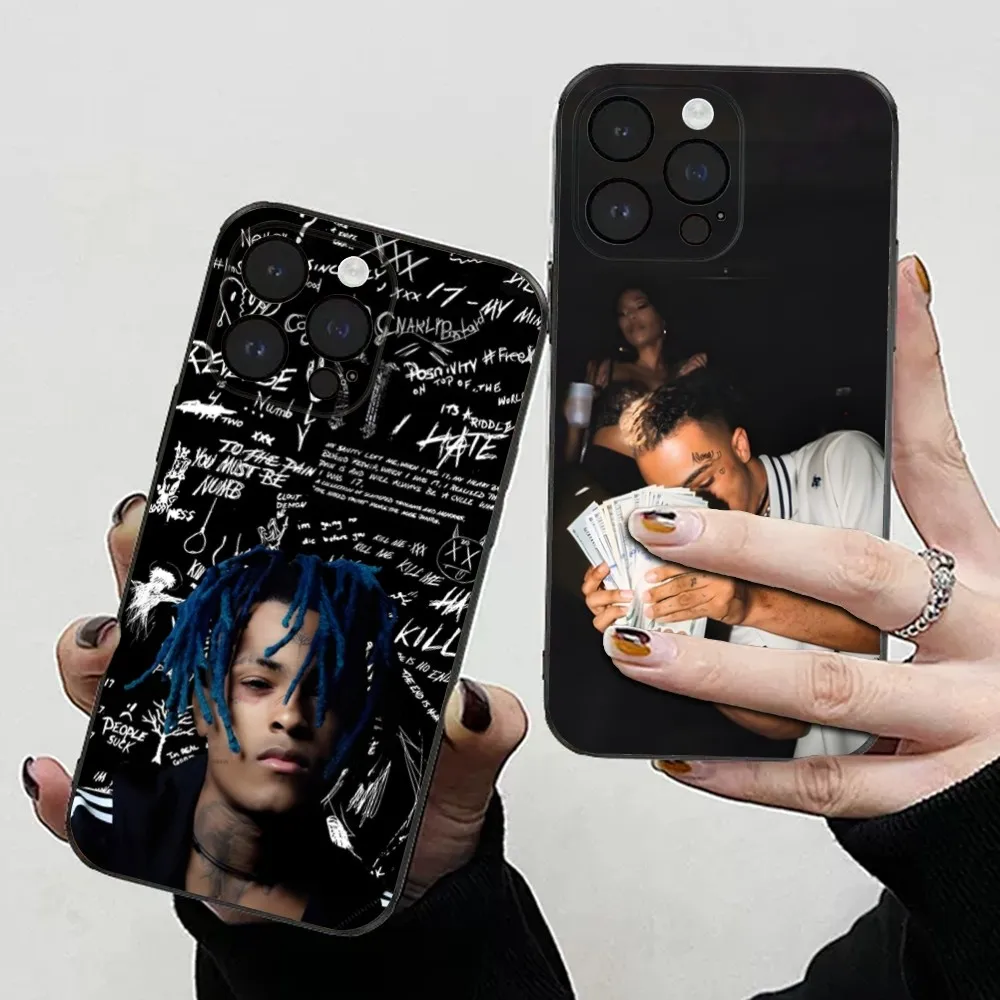 X-Xxxtentacions 17 Custodia Per Telefono Rapper Per Iphone 15,14,13,12,11 Plus,Pro,Max,Xr,Xs,X,7,8 Plus,Se,Mini Cover Nera Morbida