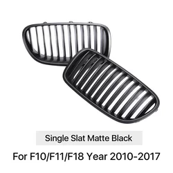 Sleek Carbon Fiber Black Double Slat Chrome Kidney Front Radiator Racing Grille (Single Matte Black)