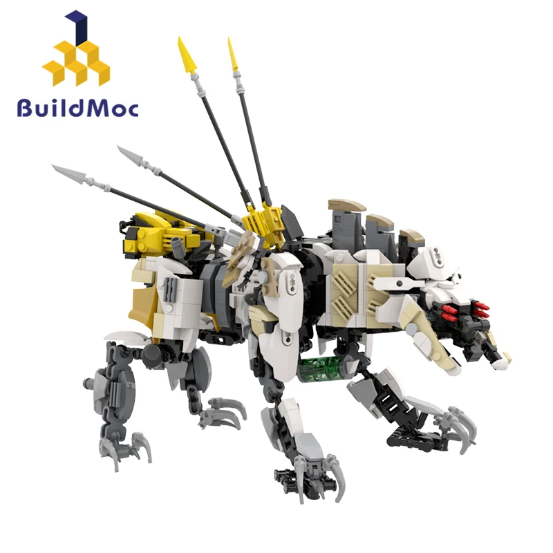 Buildmoc Horizon Dawn Sawtooth Thunder Monster Building Blocks Set Zero Giant Long Necked Mecha Beast Tooth Giraffa Bricks Toys