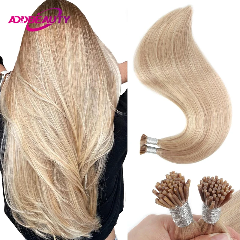 Straight I Tip Hair Extensions Human Hair Blonde Highlight Itip Human Extension Highlight Real Extension Keratin