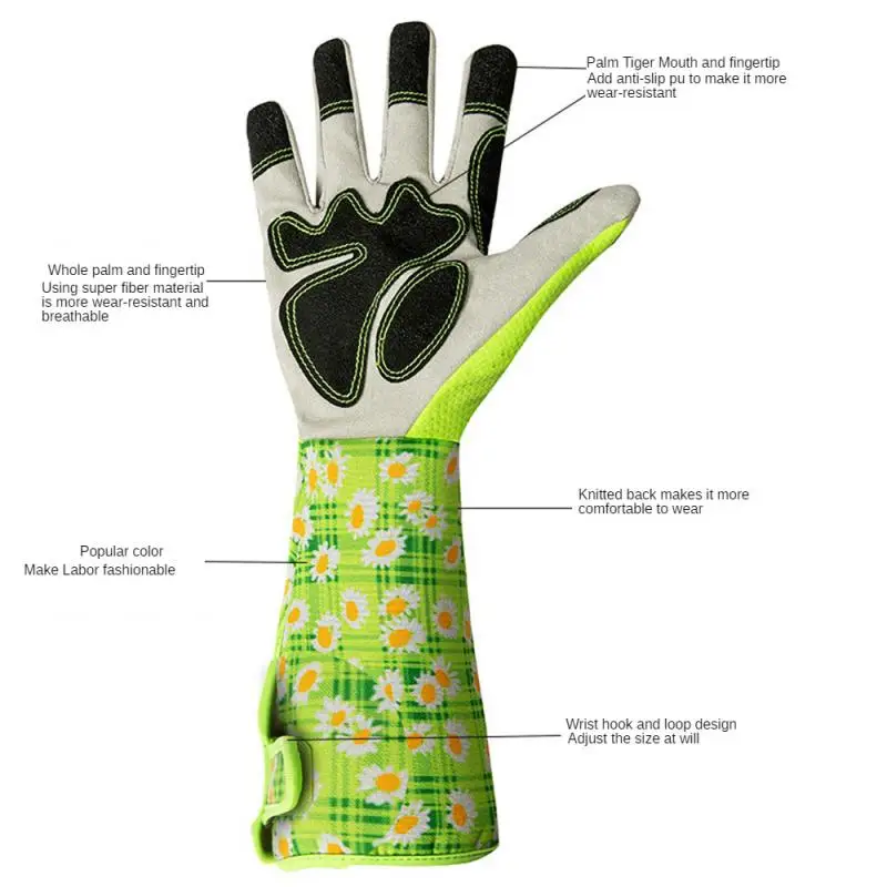 Heavy Duty Gardening Rose Pruning Gauntlet Gloves Thorn Proof Long Sleeve Work Welding Garden Gloves 2