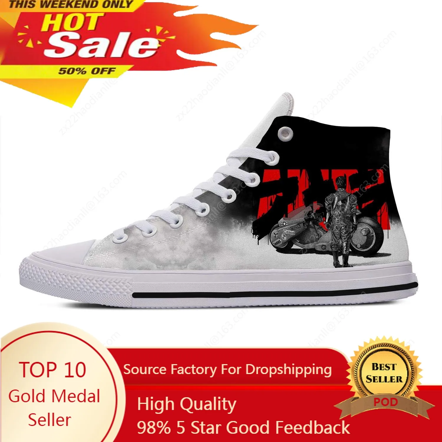 

Hot Anime Akira 1988 High Top Sneakers Mens Womens Teenager Fashion Casual Shoes Canvas Running Shoes 3D Print Lightweight shoe