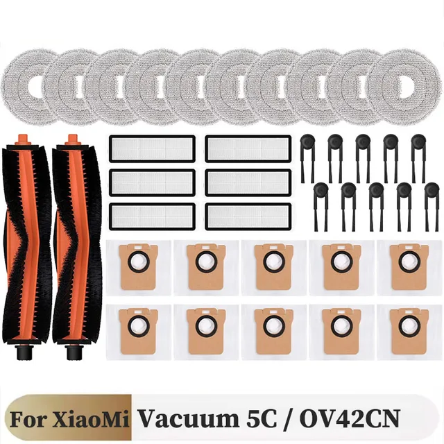 อะไหล่สำหรับเครื่องดูดฝุ่น Xiaomi Mijia Vacuum 5C / OV42CN  แปรงหลัก แปรงข้าง ไส้กรอง HEPA ผ้าถูพื้น ถุงเก็บฝุ่น 1