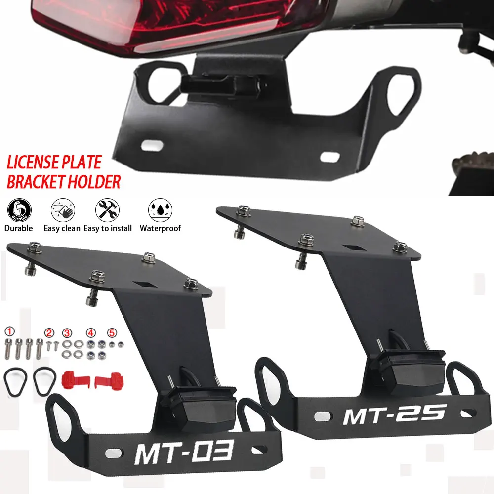 

Для YAMAHA MT03 MT25 MT 03 25 2015-2023 2022 YZF-R25 YZFR3 YZF R25 R3 заднее крыло регистрационный кронштейн держатель номерного знака