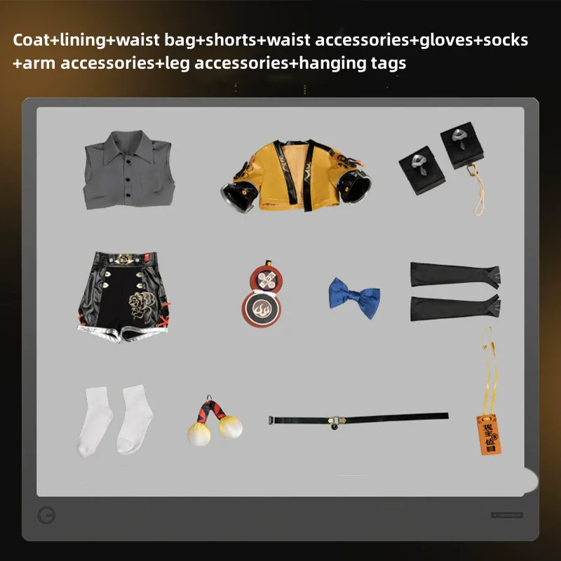 Zenless Zone Zero: Ju Fufu | Yellow Yunkui Summit Uniform Cosplay Costume Set 50 Zenless Zone Zero Yunli Yunkui Summit Uniform Cosplay Costume