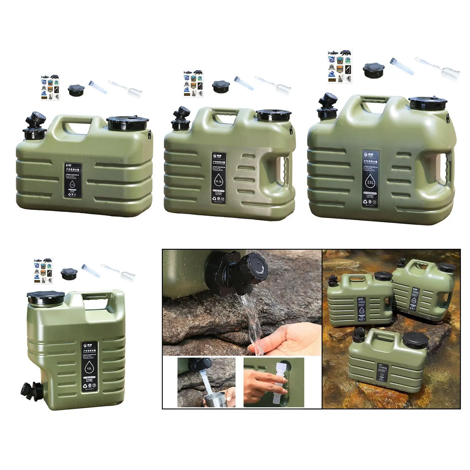 Water Container with Faucet Water Storage Jug for Handwashing Picnic Camping