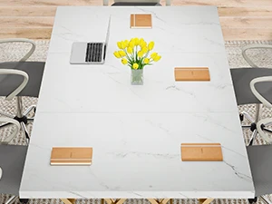 white and gold desk