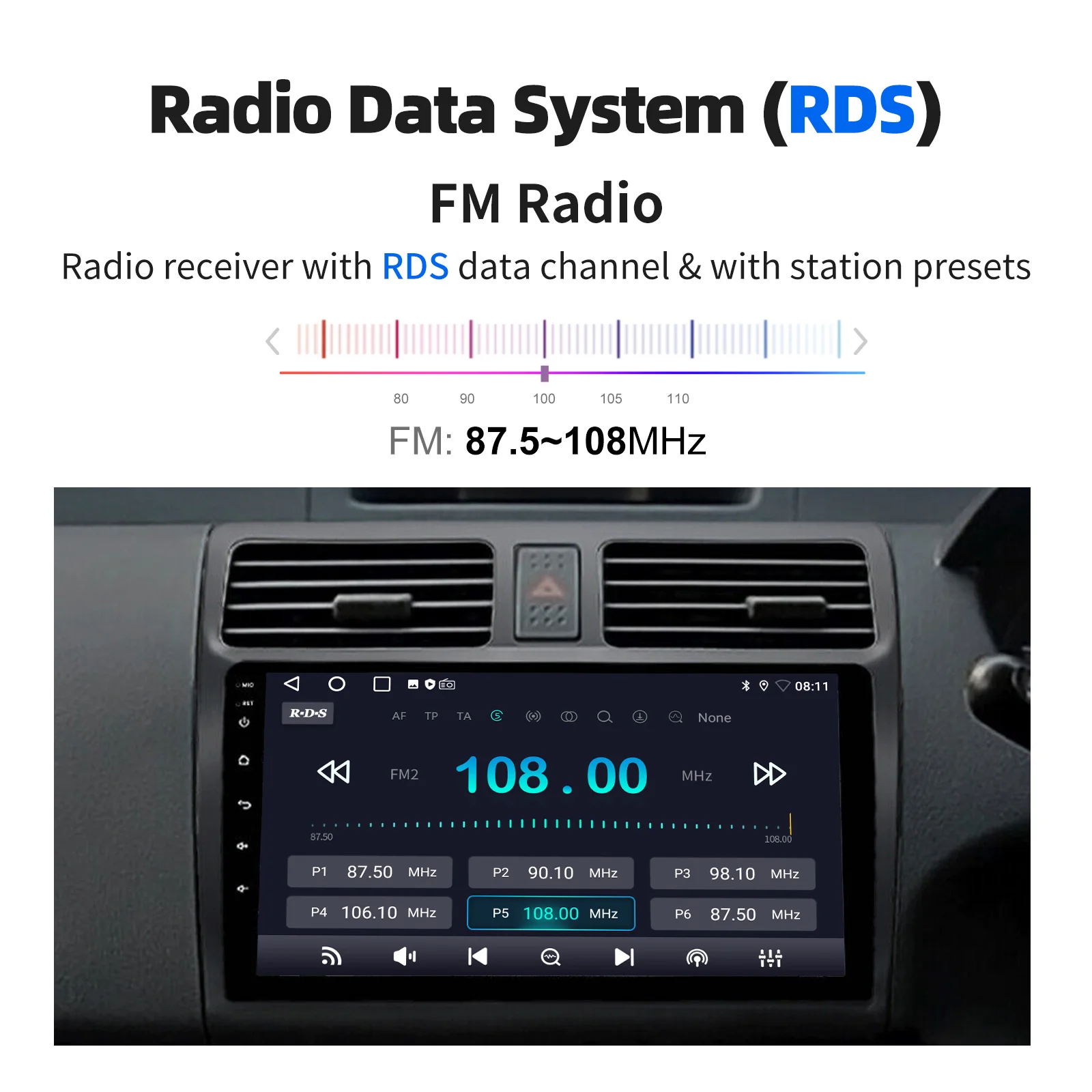 ESSGOO 10" 2DIN Android 13 Carplay Car Stereo Radio For Suzuki Swift 2003-2010 GPS Navigation FM WiFi BT RDS Multimedia Player 