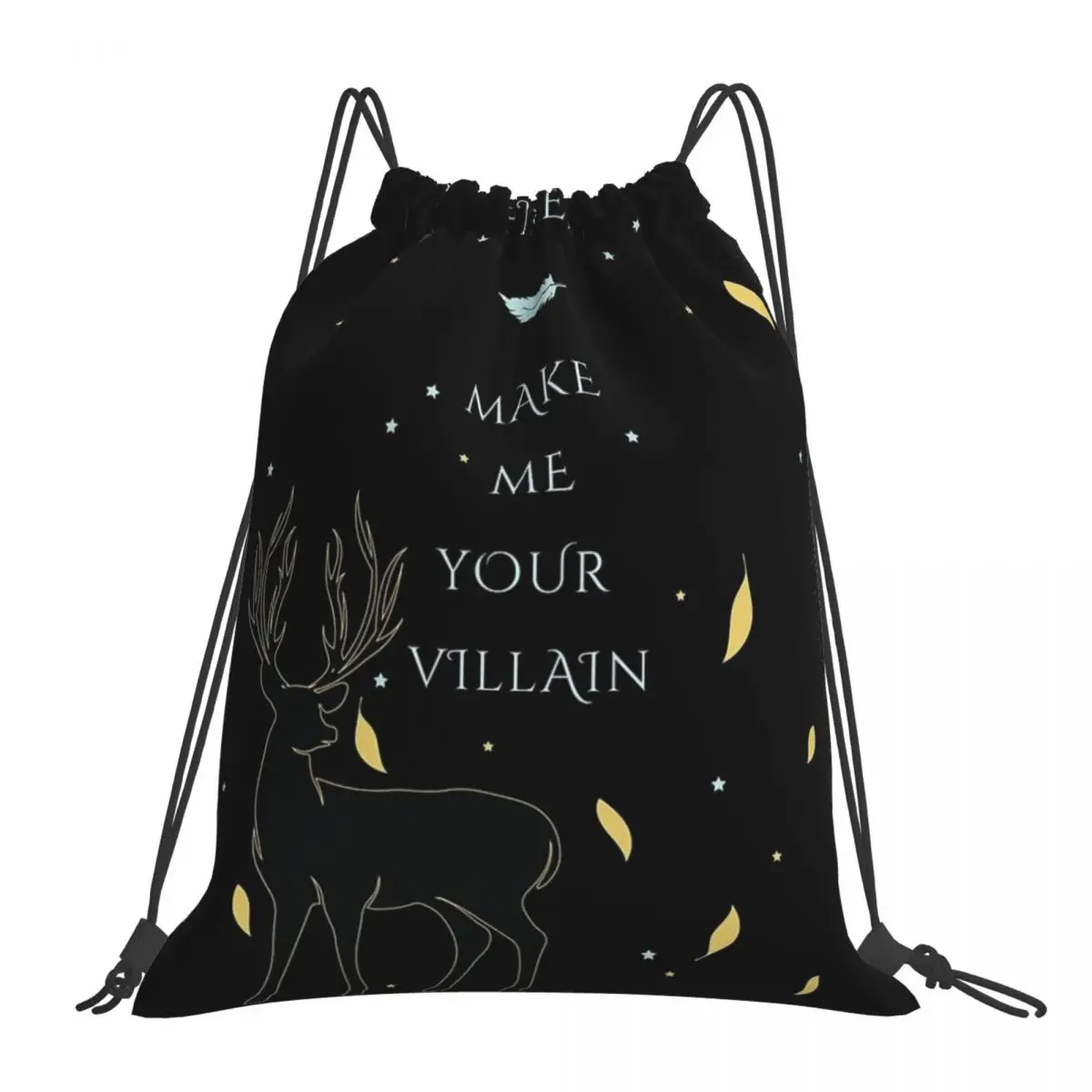 

Fine, Make Me Your Villain Backpacks Portable Drawstring Bags Drawstring Bundle Pocket Sports Bag BookBag For Travel Students