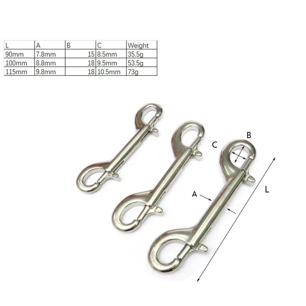 Scuba Diving Accessories Scuba Diving Quick Carabiner Swivel Eye Bolt Double Ended Snap Bolt Hook Clip Equipment Back Fly Side Hanging BCD 316 Hook,spring snap hook