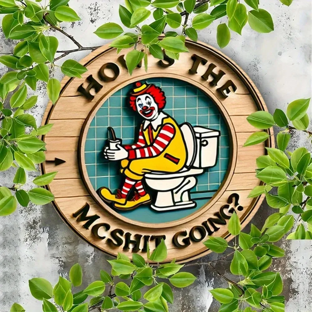 Vintage Clown Metal Sign 7.8 5