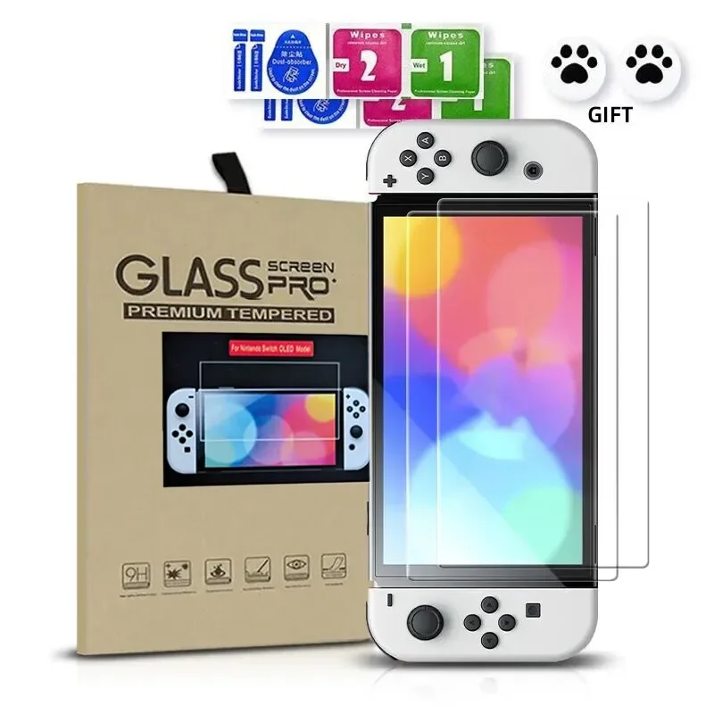 Nintend Switch Screen Protector 2PCS Tempered Glass Screen Protector for Nintendos Switch Oled Lite NS Accessories Film