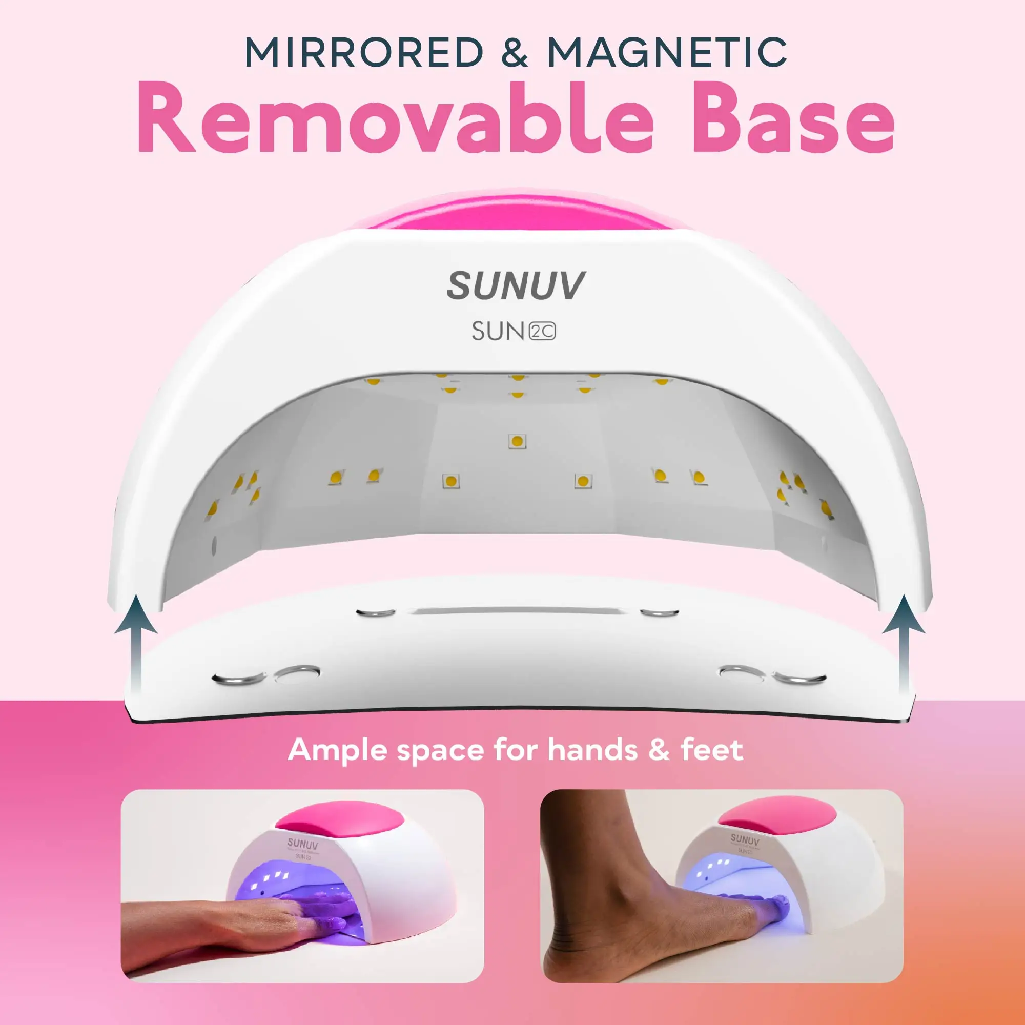 Nail Dryer SUNUV SUN2C 48W UV Lamp for UVLED Gel Dryer Infrared Sensor with Rose Silicone Pad Salon Use