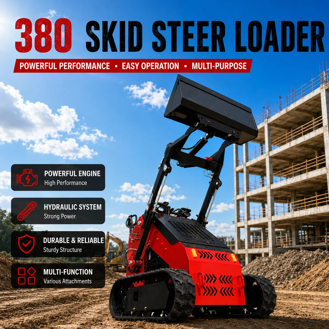 Mini-Kompaktlader 380 USA Lagerbestand Landwirtschafts- und Bauausrüstung