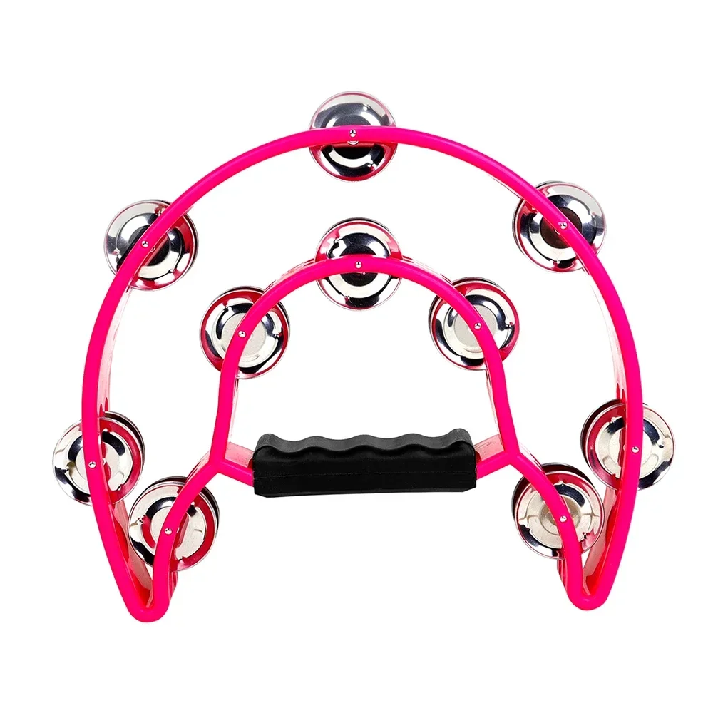 Double Layered Hand Ringing Steel Double-Layer Hand Rattle Orff Instrument Bell Drum for Musical Accompaniment Entertainment