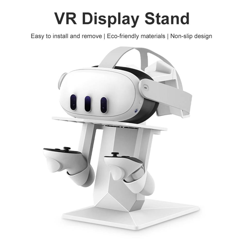 

VR Glasses Storage Stand Desktop Non-slip VR Headset &Controller Stand Removable Adjustable for Meta Quest 3 VR Accessories