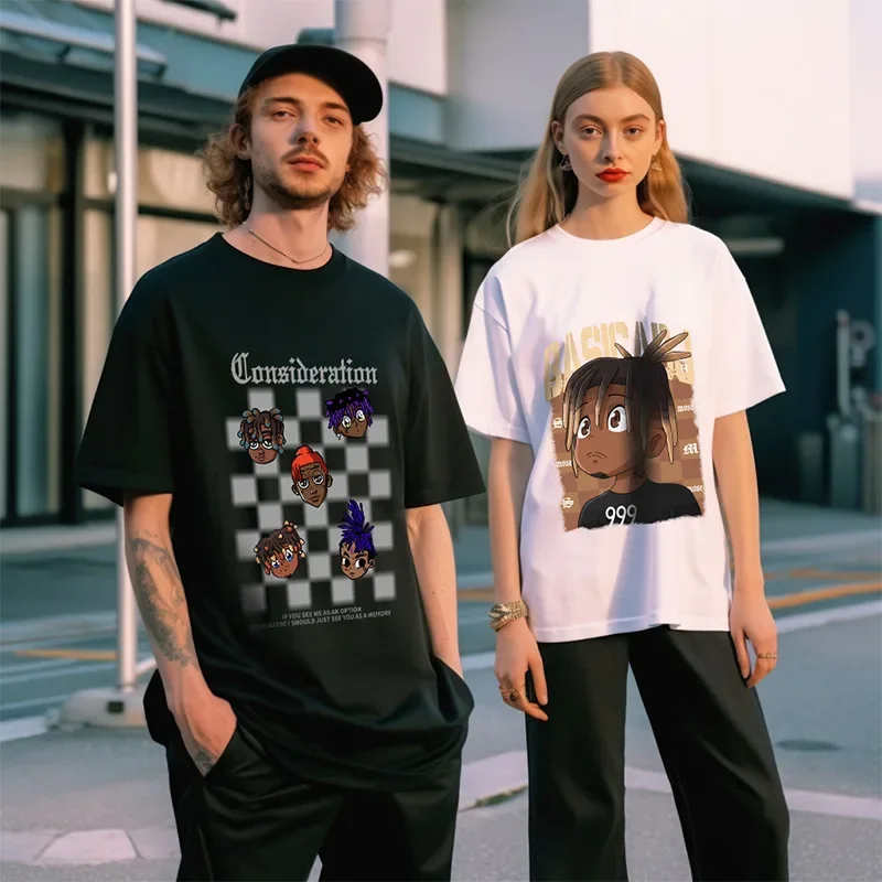 

Летняя повседневная мужская футболка с мультяшным рисунком, свободные футболки с коротким рукавом и круглым вырезом